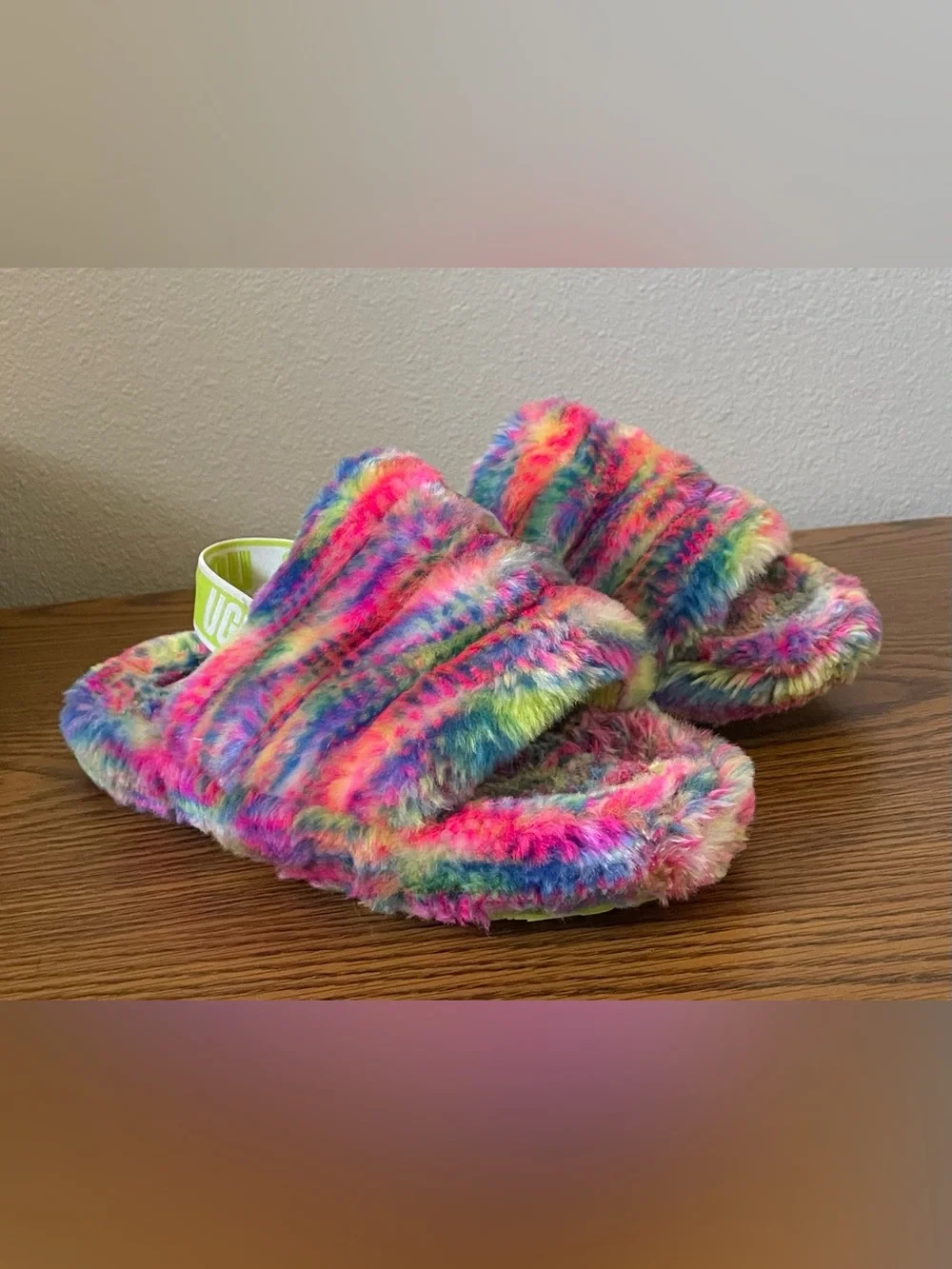 UGG Multicolor Rainbow Fuzz Slippers